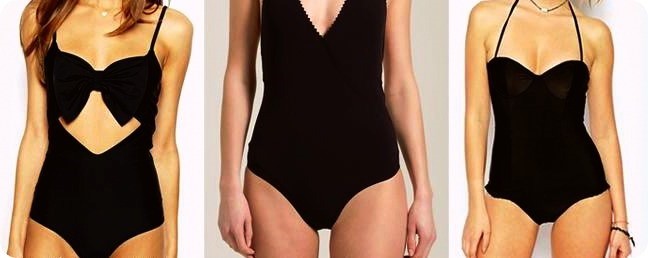 black swimwear monokini